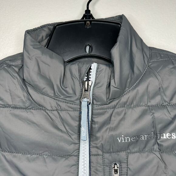 NEW Vineyard Vines Outerwear Kids Mountain Weekend Puffer Vest Gray Youth Size 7 - Picture 2 of 7